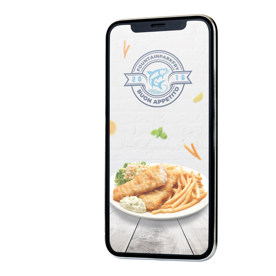 Fountain Park Fry Edinburgh app mockup